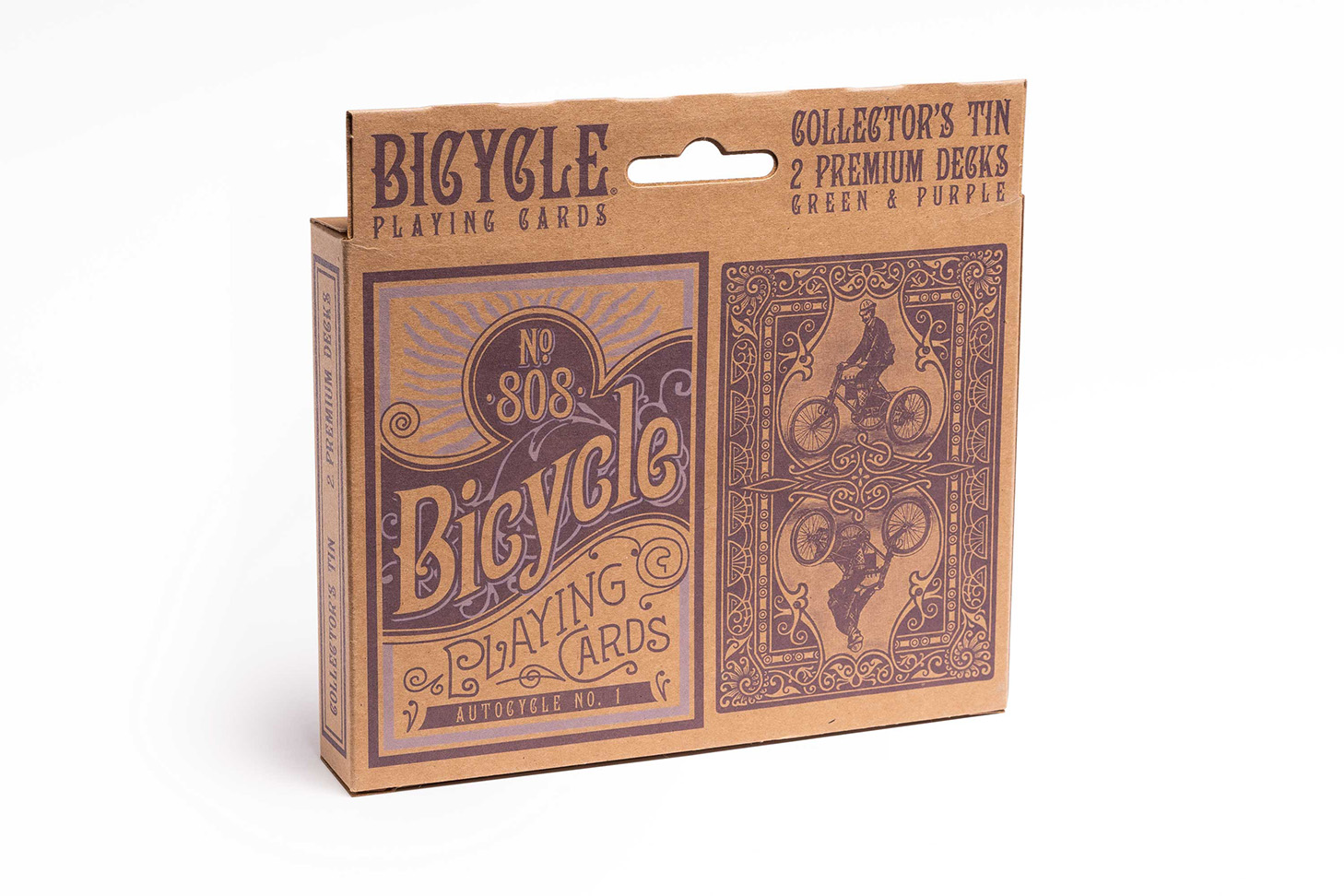 Bicycle Autocycle - Premium Bicycle Collectors Tin Playing Cards - Rückseite mit elegantem Design für anspruchsvolle Kartenspiele und Magie.