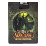 Eine Bicycle Creatives Bicycle World of Warcraft Burning Crusade Kartenschachtel steht mit sichtbarer Rückseite vor einem weißem Hintergrund.