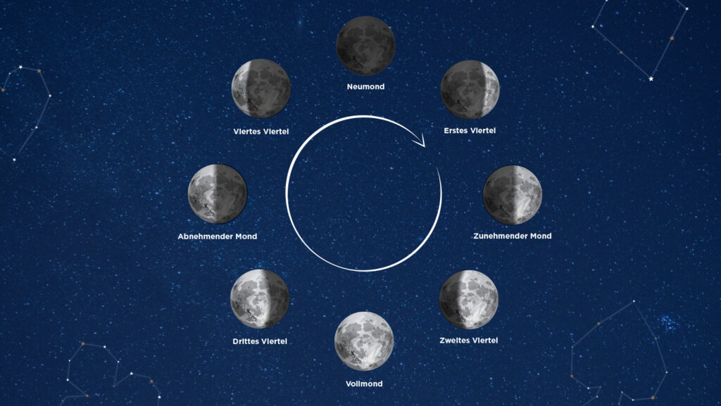 Die Mondphasen – von Vollmond zu Neumond